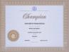 Canadian Champion certificate for Kohlein's Franchesca